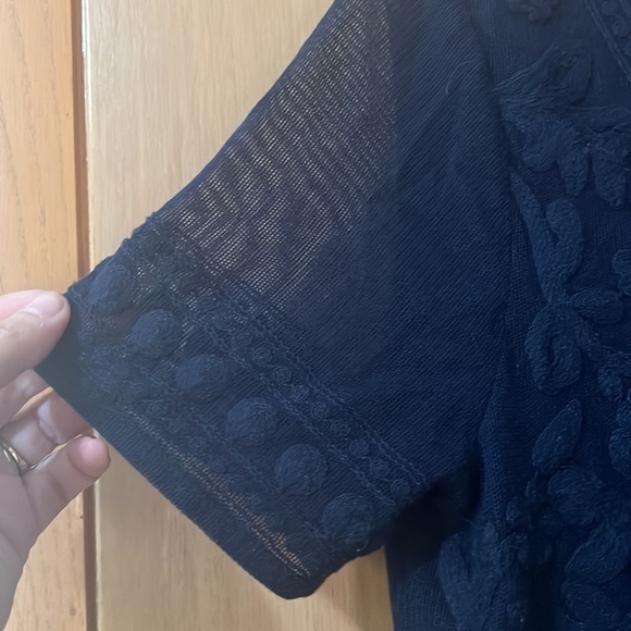 Ralph Lauren Navy Lace Embroidered top Size Medium - Picture 3 of 5